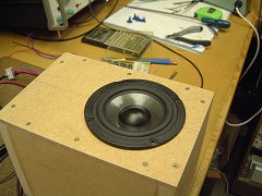 MDF box with driver mounted
       (14K)